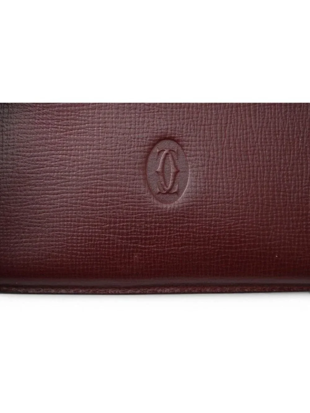 Cartier Coin Case Key Pouch Vintage Must de Cartier Bordeaux with Chain